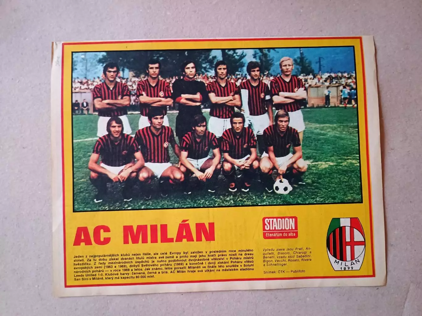 Плакат из журнала ,,Stadion- AC Milan 6