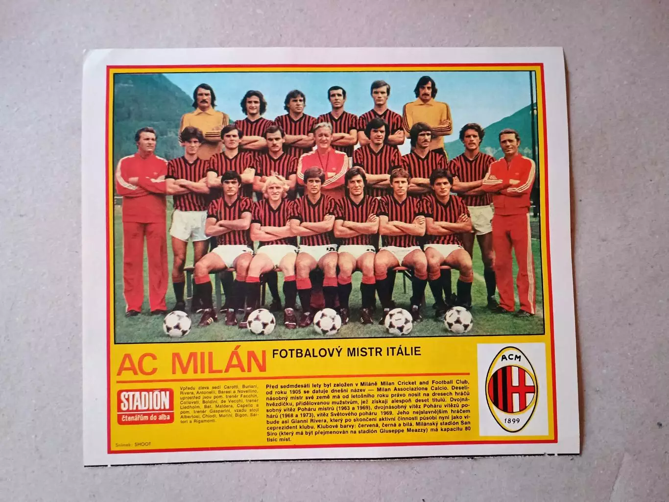 Плакат из журнала ,,Stadion- AC Milan 7