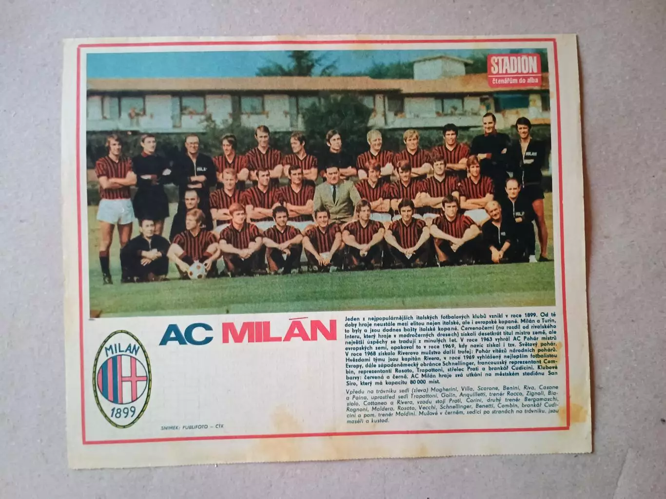 Плакат из журнала ,,Stadion- AC Milan 9
