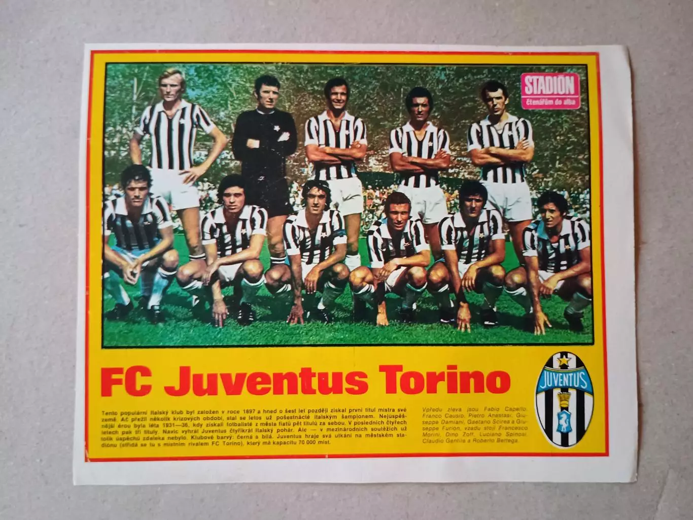 Плакат из журнала ,,Stadion- Juventus 3