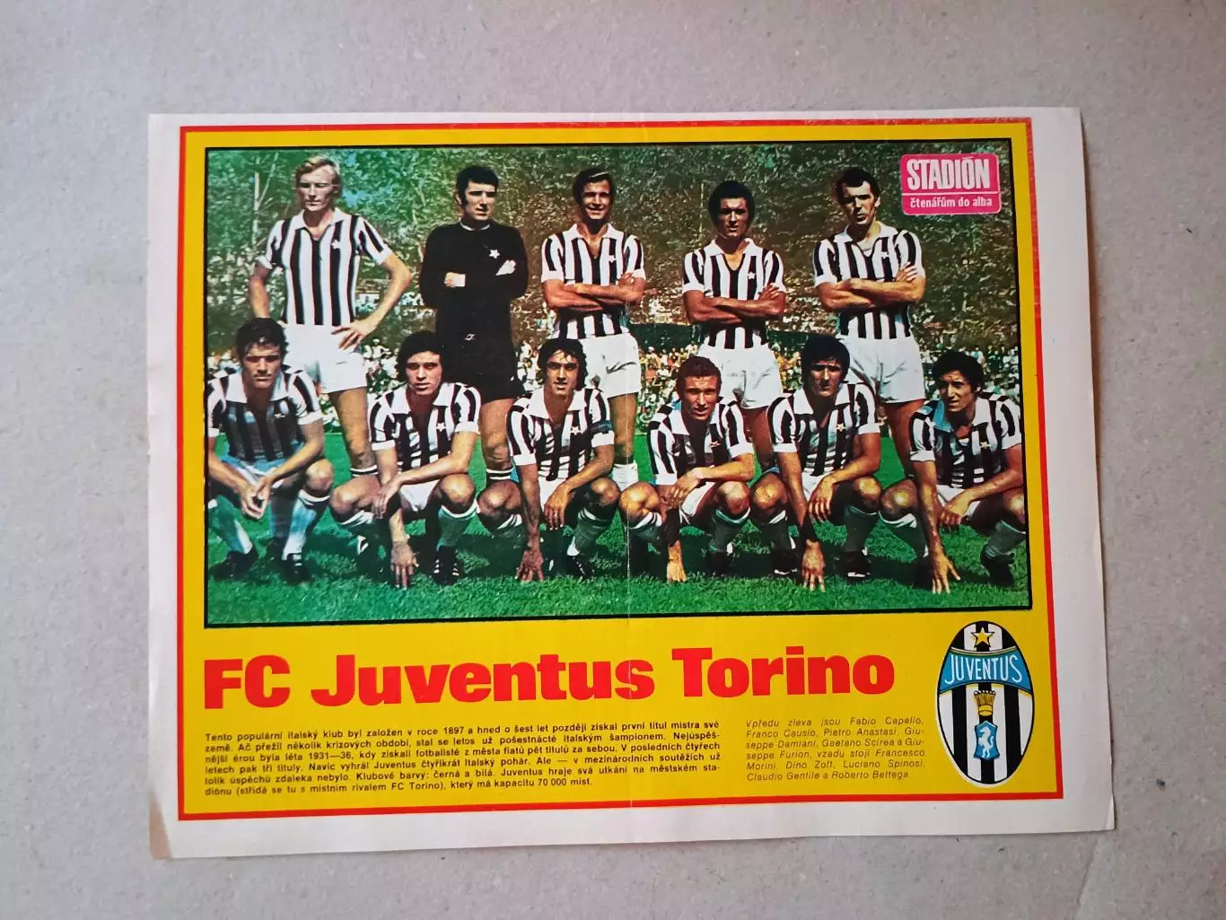 Плакат из журнала ,,Stadion- Juventus 4