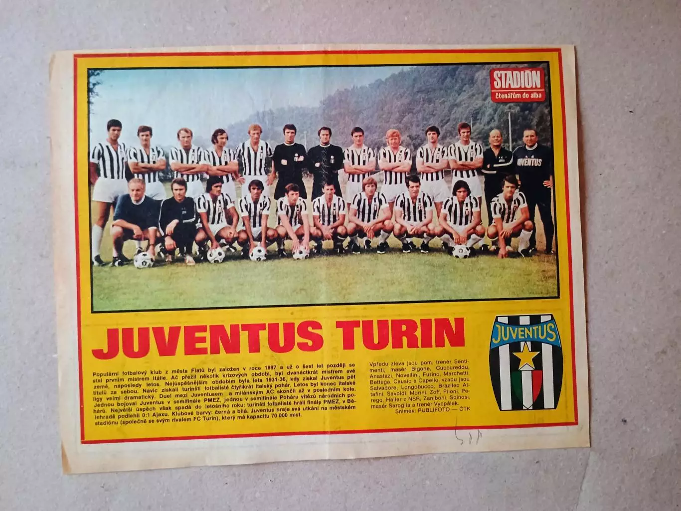Плакат из журнала ,,Stadion- Juventus 11
