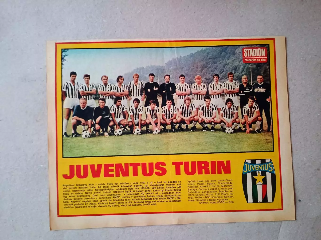 Плакат из журнала ,,Stadion- Juventus 12