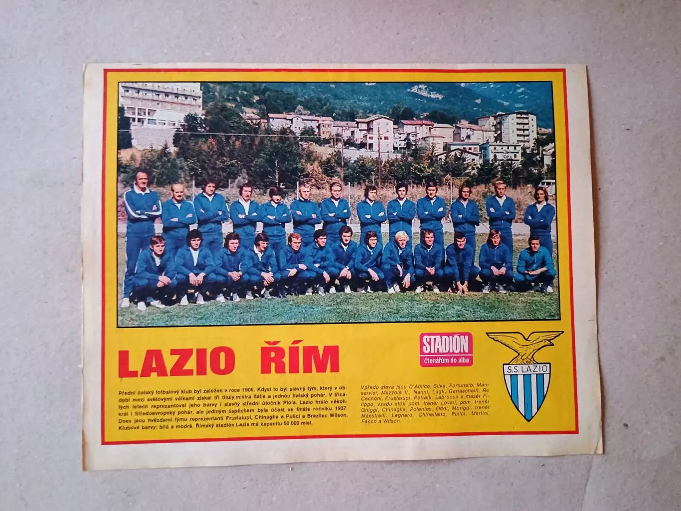 Плакат из журнала ,,Stadion- Lazio 2