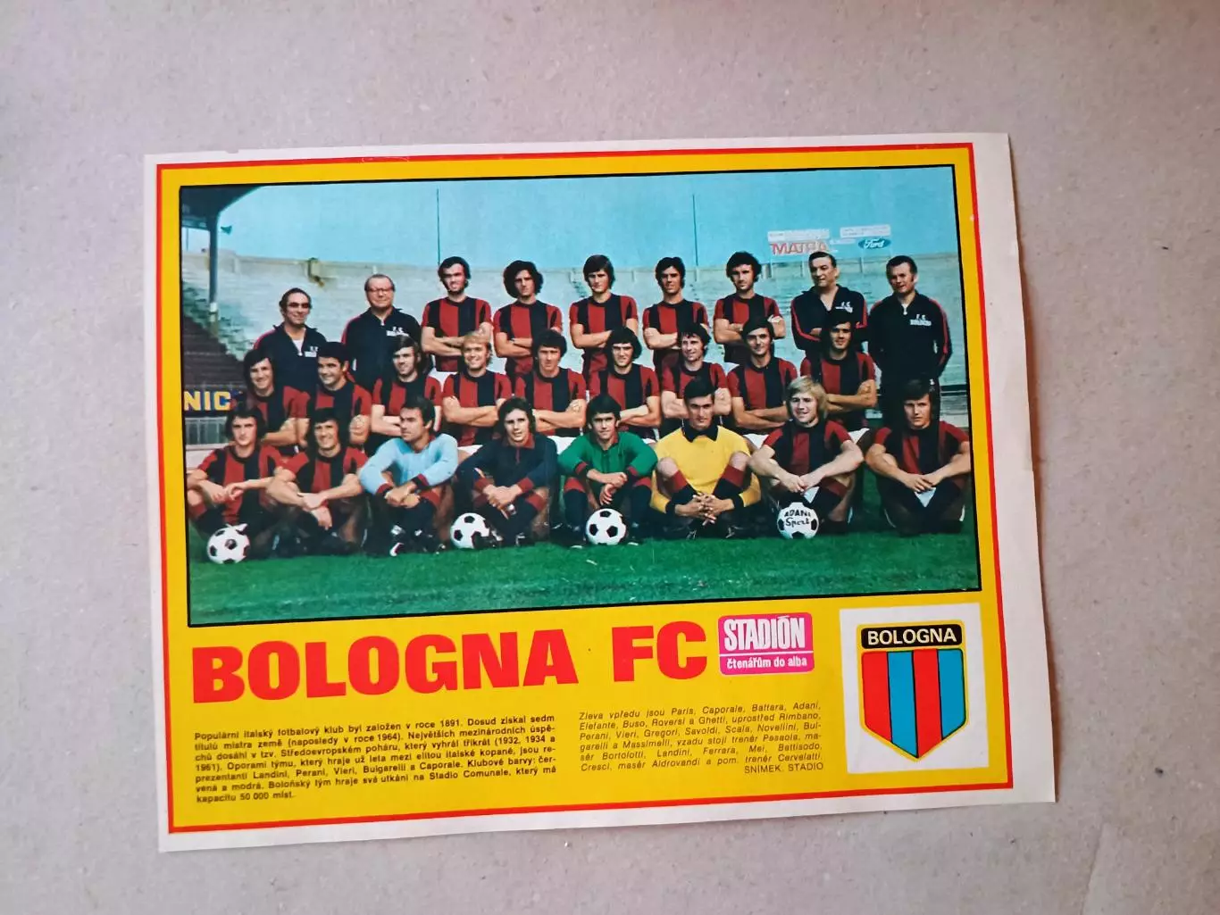 Плакат из журнала ,,Stadion- Bologna