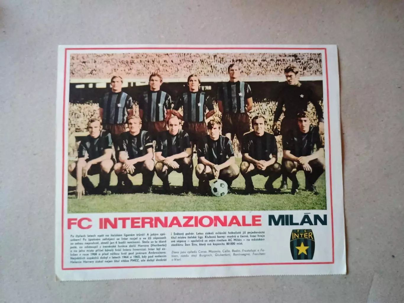 Плакат из журнала ,,Stadion- Inter Milan