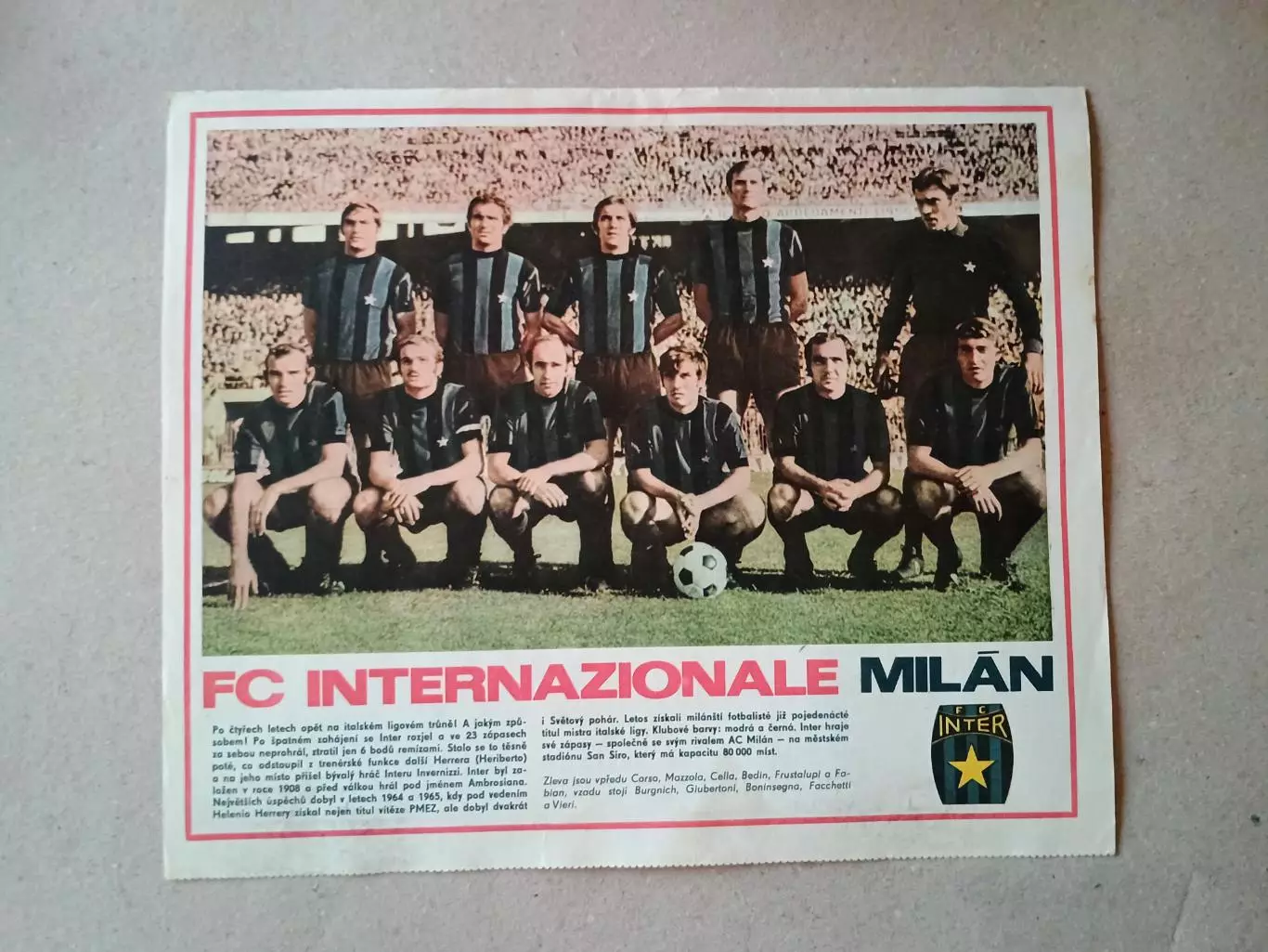 Плакат из журнала ,,Stadion- Inter Milan 2