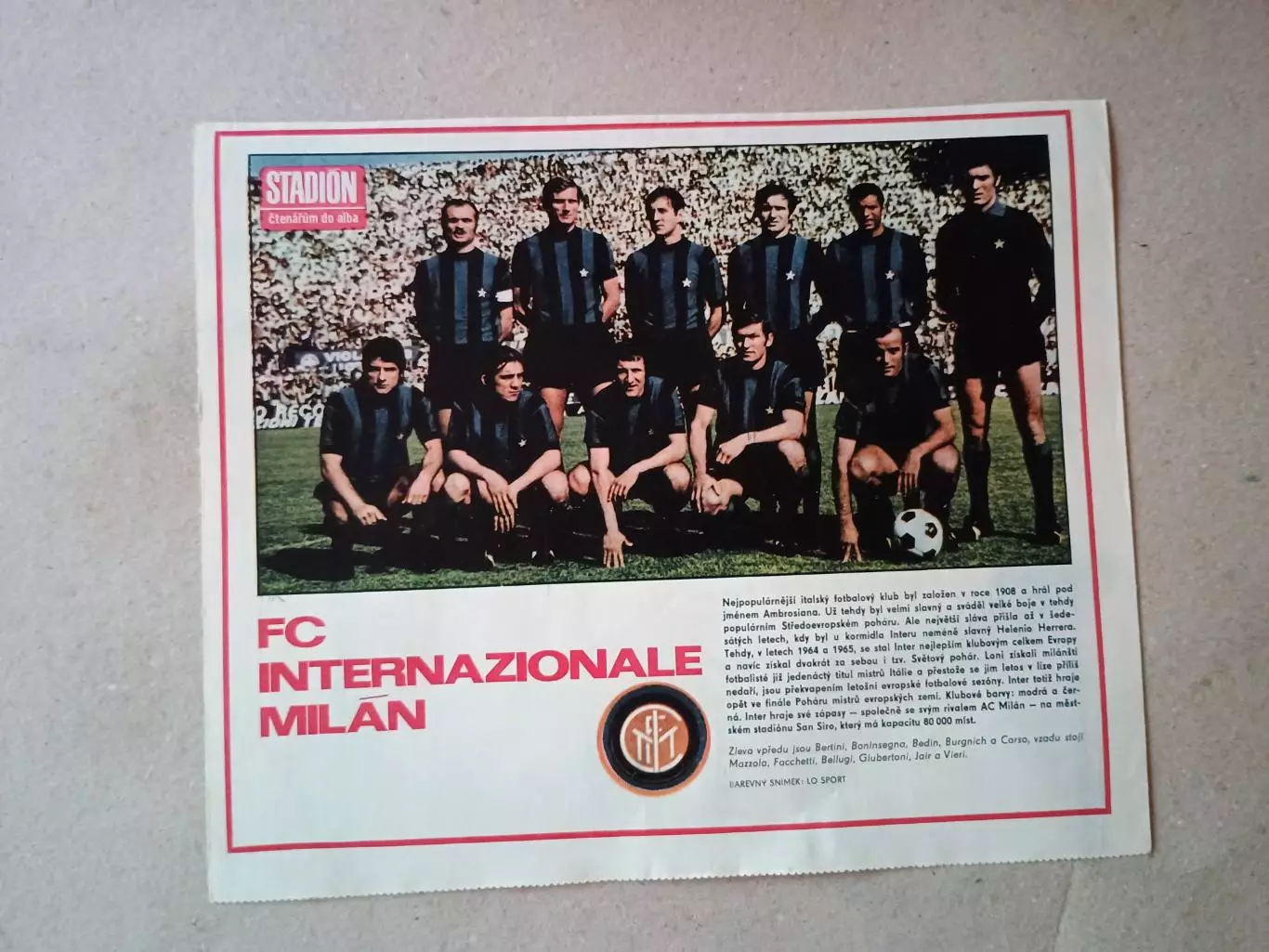 Плакат из журнала ,,Stadion- Inter Milan 5