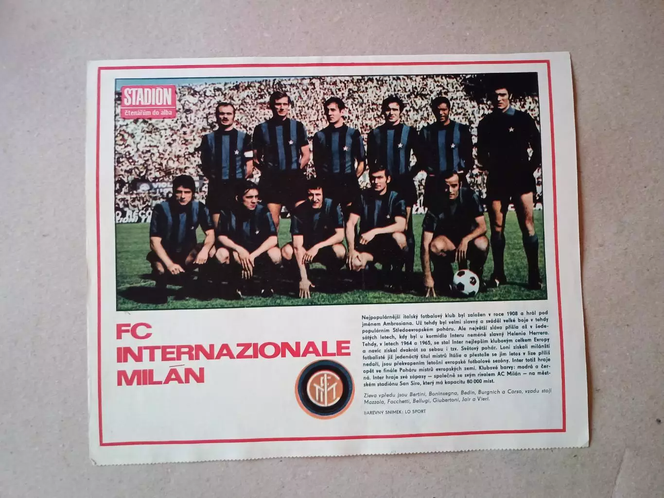 Плакат из журнала ,,Stadion- Inter Milan 6
