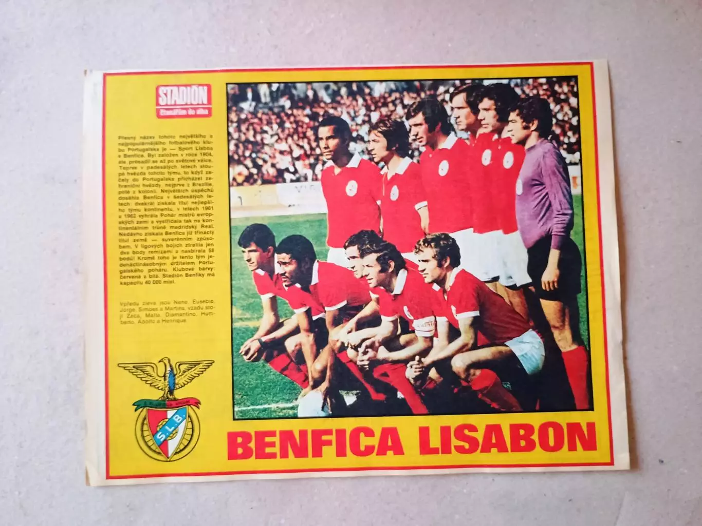Плакат из журнала ,,Stadion- Benfica 2