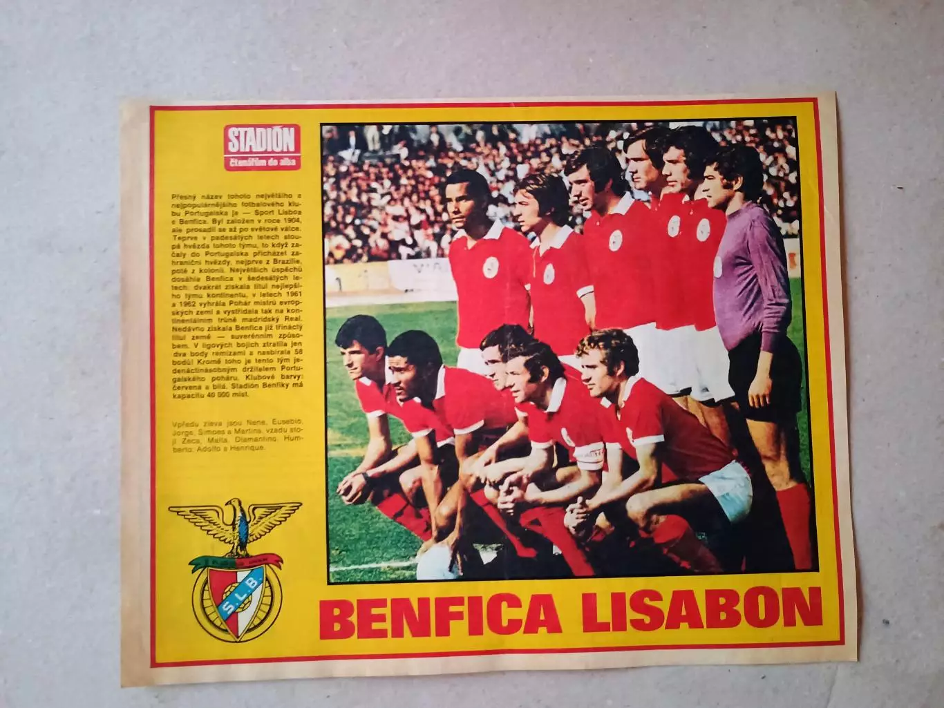 Плакат из журнала ,,Stadion- Benfica 3