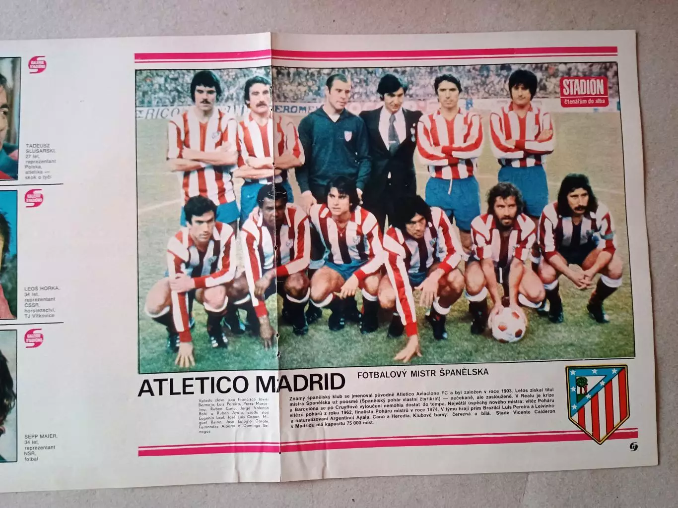 Плакат из журнала ,,Stadion- Atletico