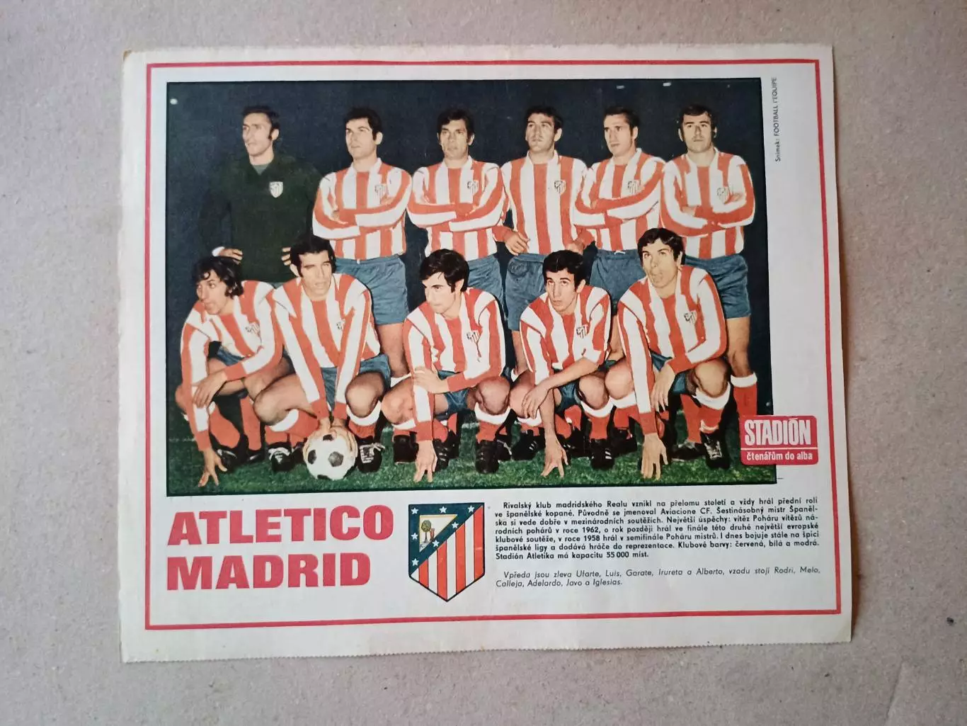 Плакат из журнала ,,Stadion- Atletico 3