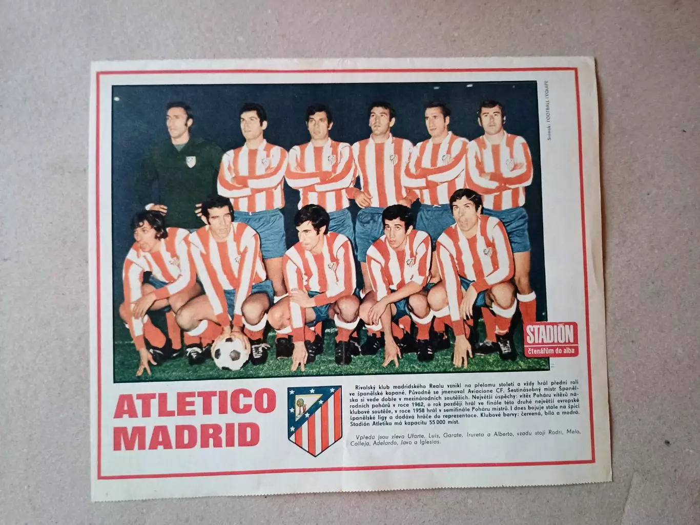 Плакат из журнала ,,Stadion- Atletico 4