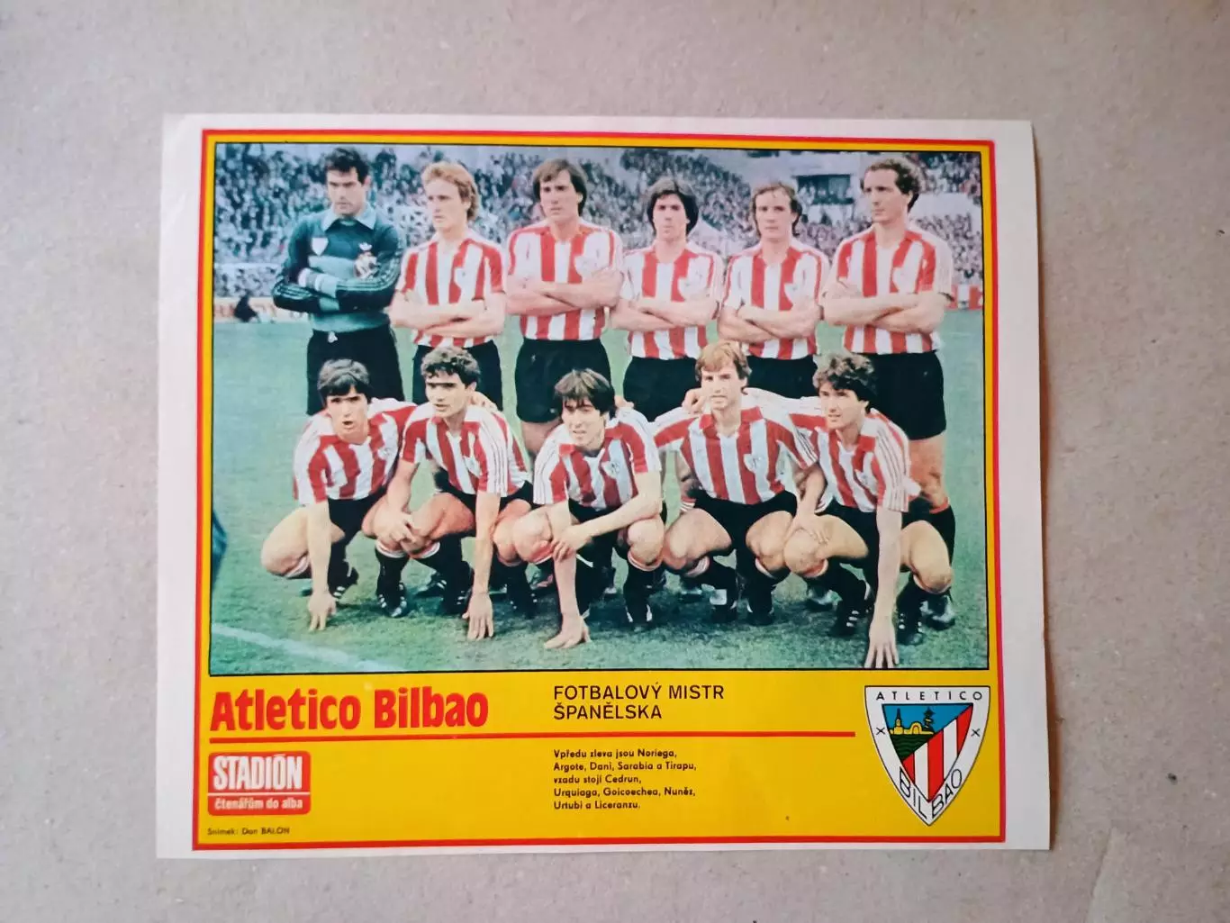 Плакат из журнала ,,Stadion- Bilbao