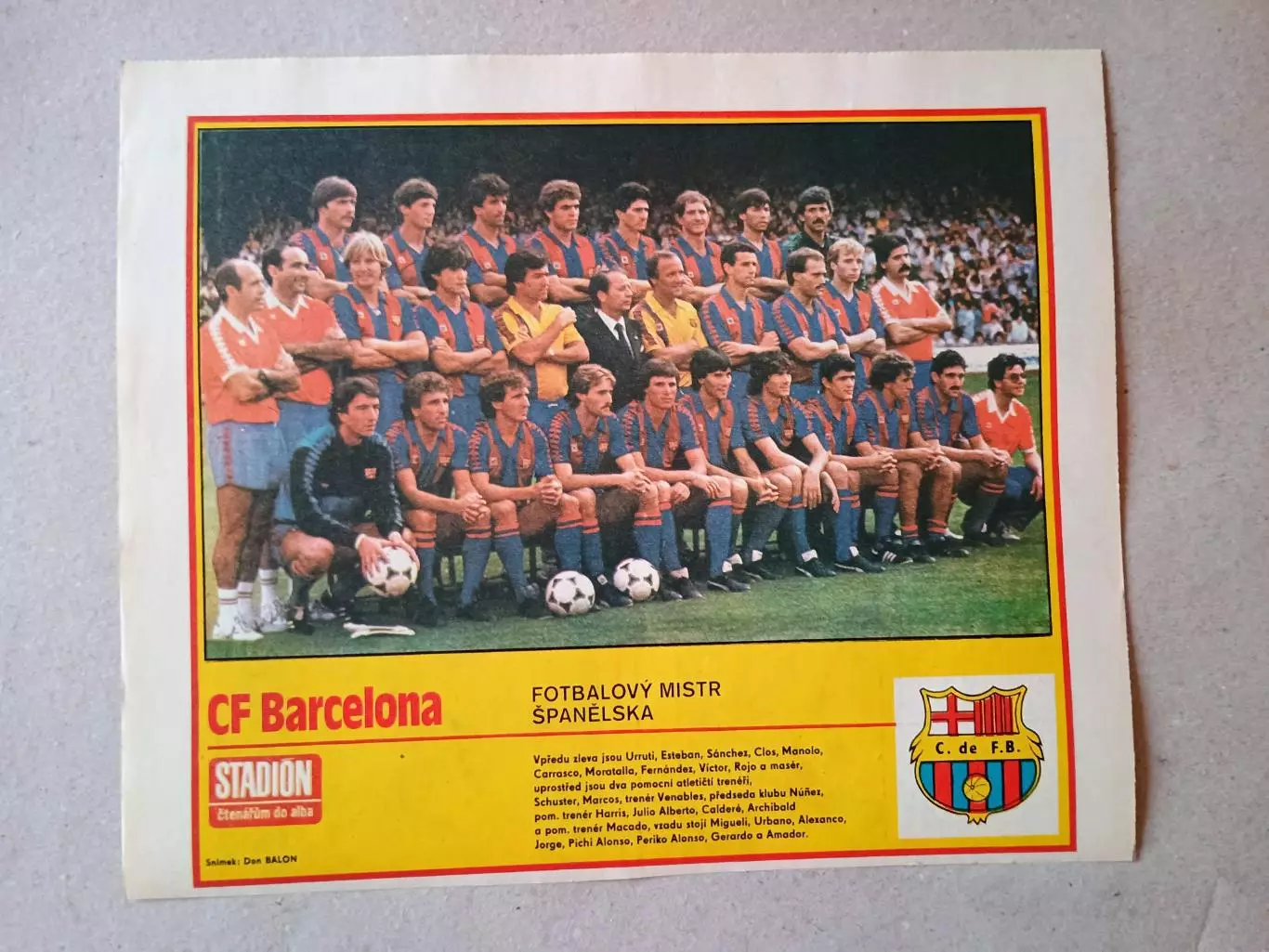 Плакат из журнала ,,Stadion- Barcelona 2