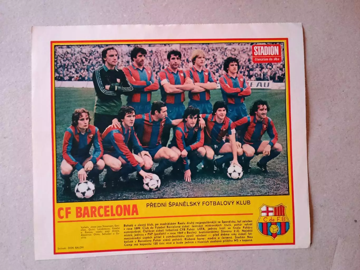 Плакат из журнала ,,Stadion- Barcelona 7