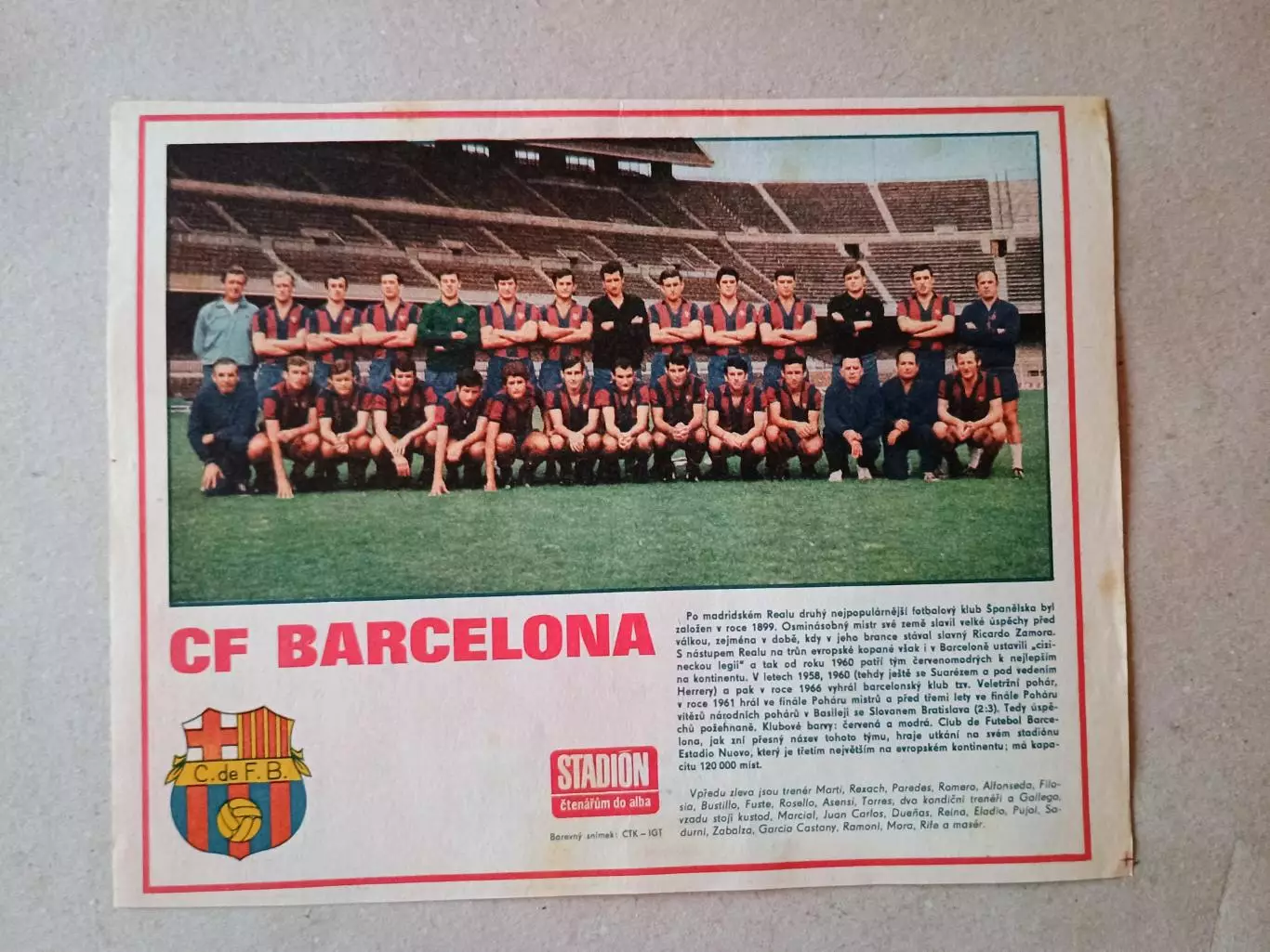 Плакат из журнала ,,Stadion- Barcelona 9