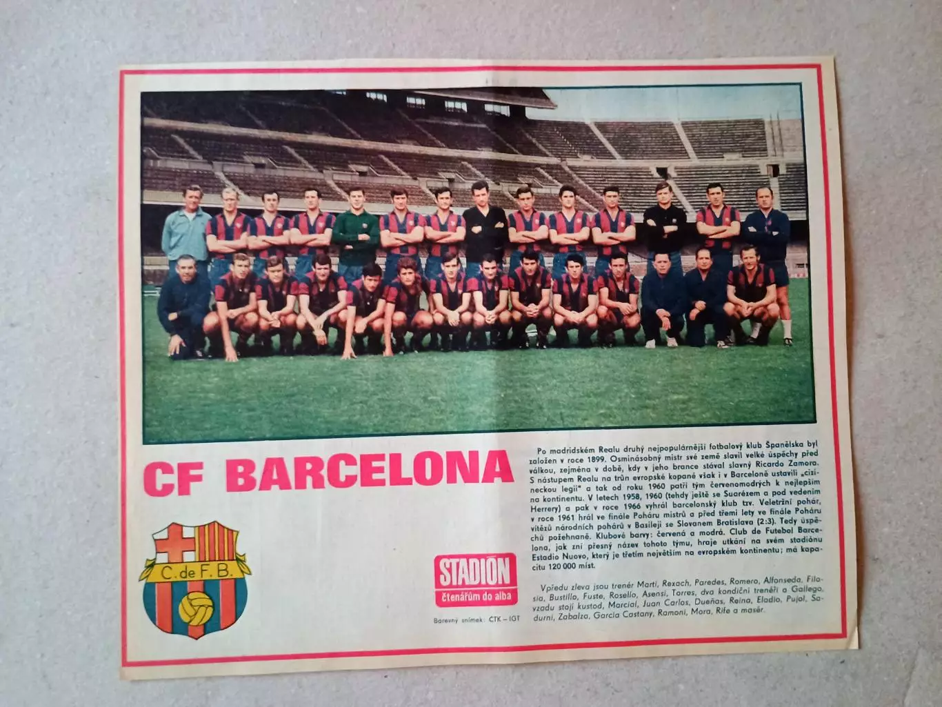 Плакат из журнала ,,Stadion- Barcelona 10