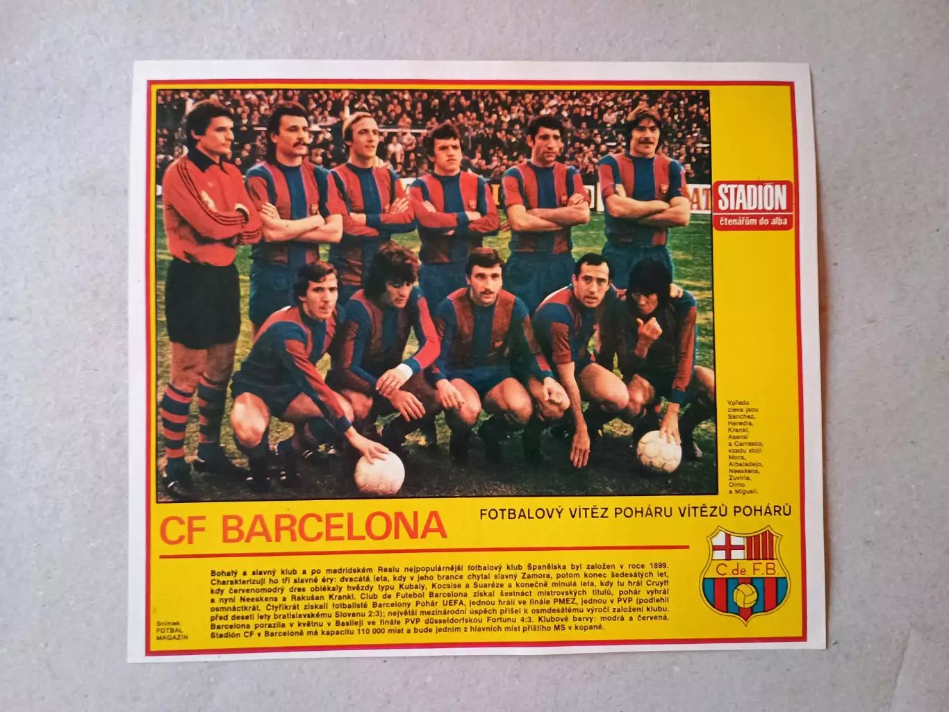 Плакат из журнала ,,Stadion- Barcelona 12