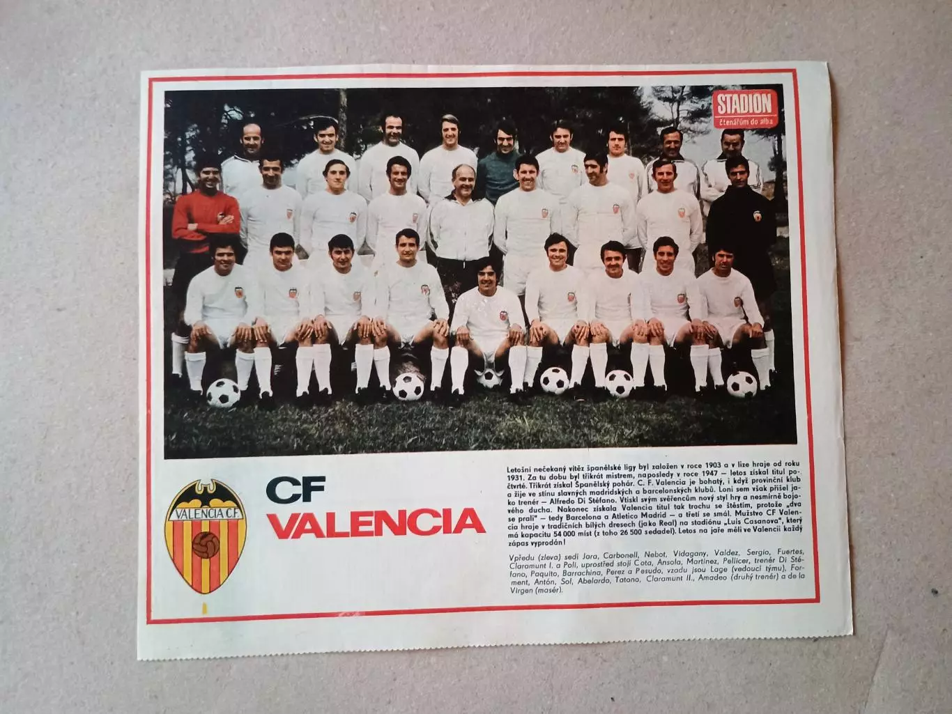Плакат из журнала ,,Stadion- Valencia