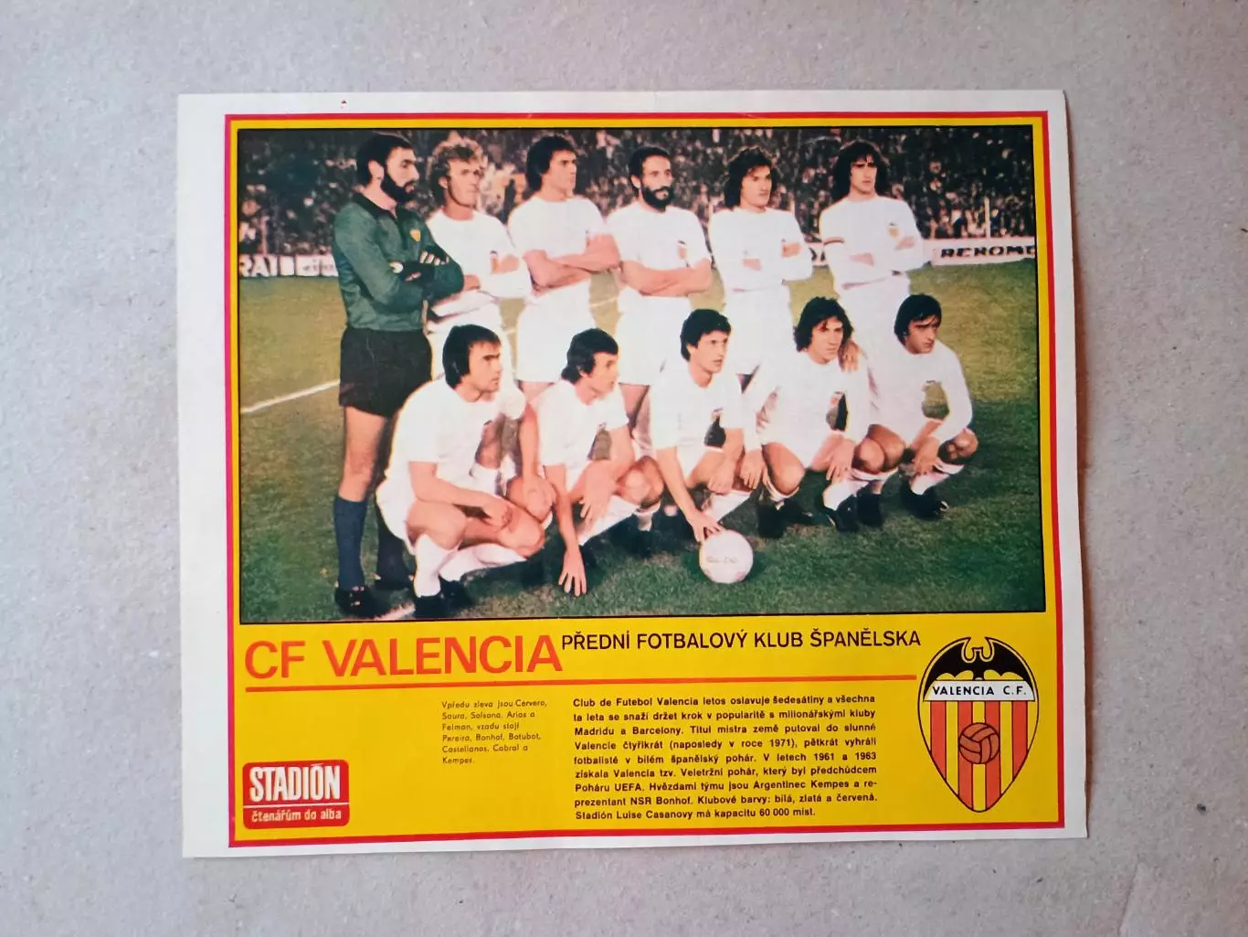 Плакат из журнала ,,Stadion- Valencia 3