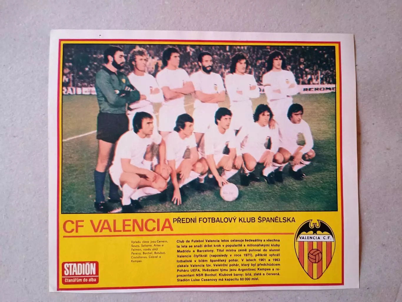 Плакат из журнала ,,Stadion- Valencia 4