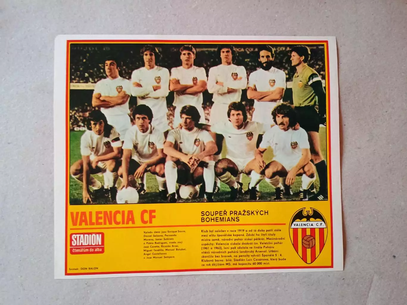 Плакат из журнала ,,Stadion- Valencia 5