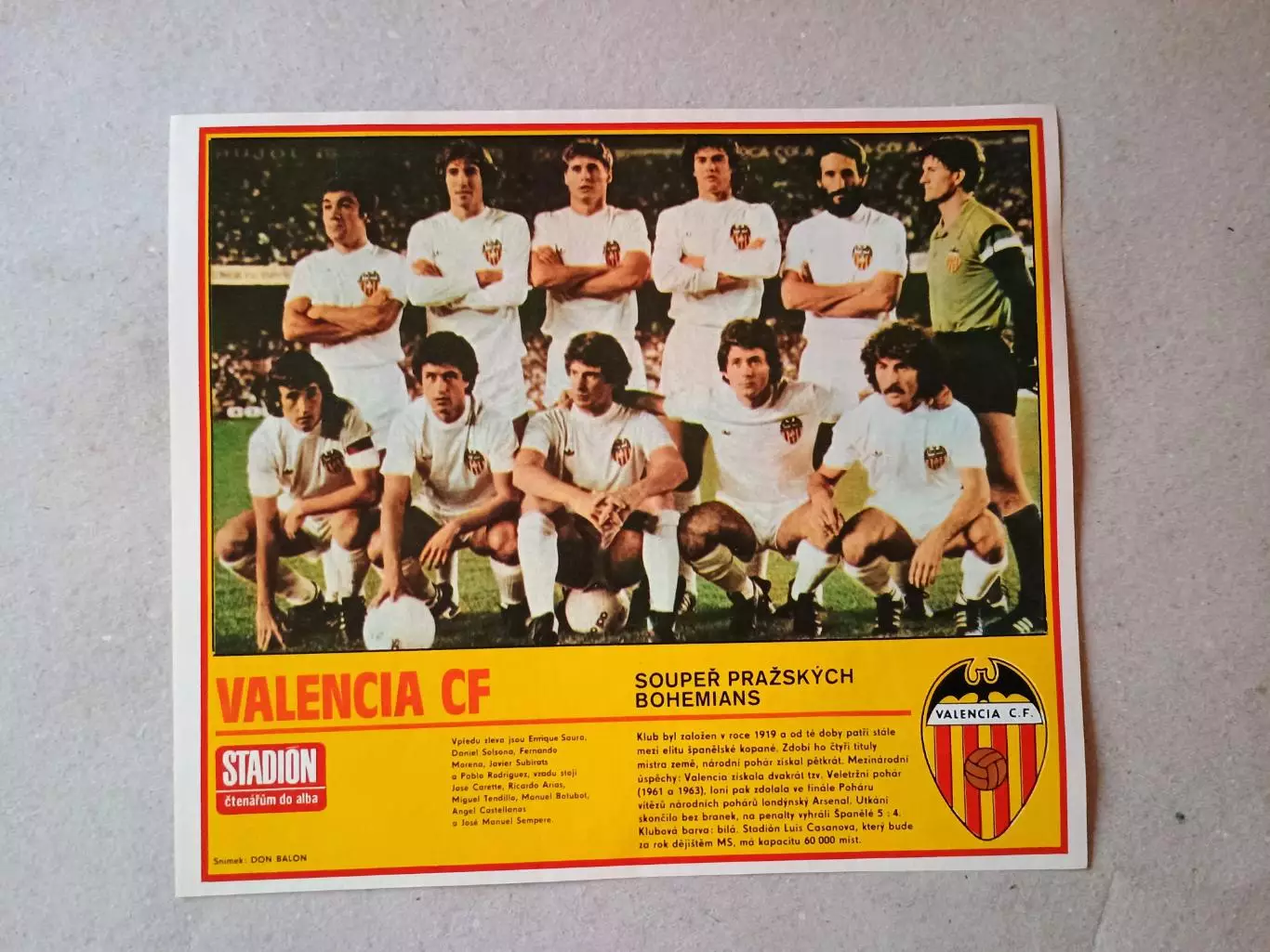 Плакат из журнала ,,Stadion- Valencia 6