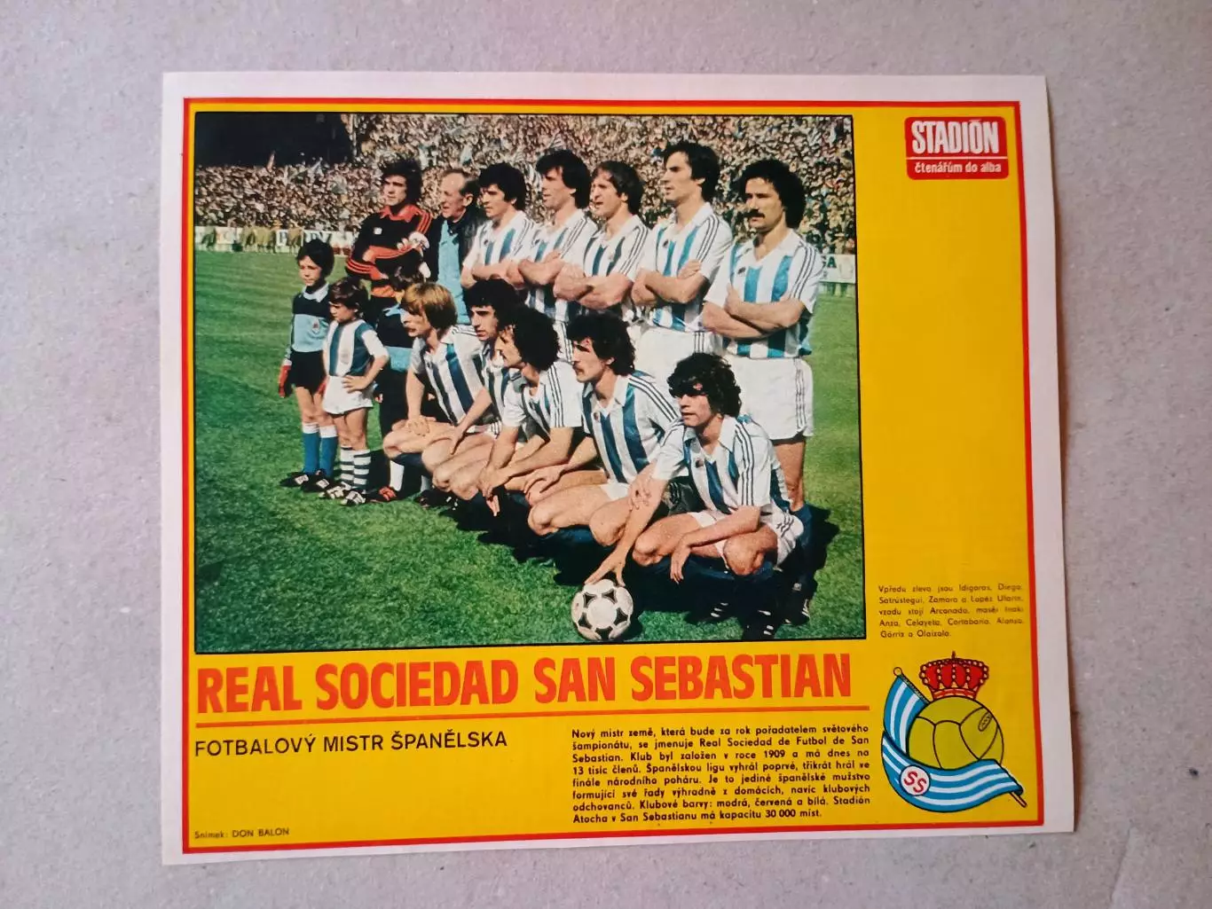 Плакат из журнала ,,Stadion- San Sebastian 2