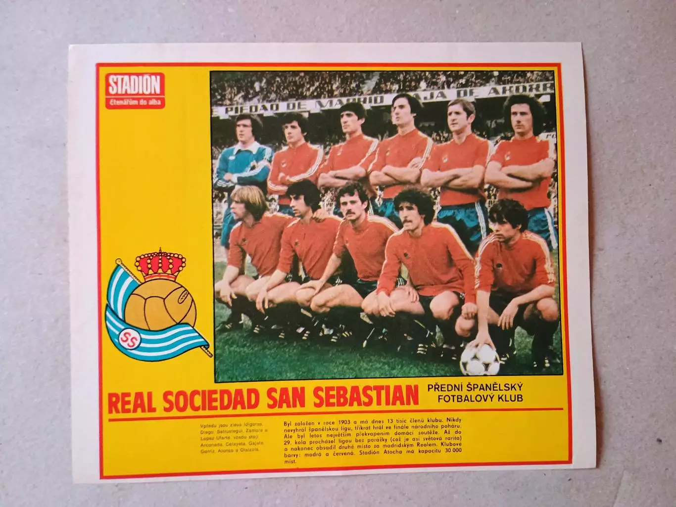 Плакат из журнала ,,Stadion- San Sebastian 3