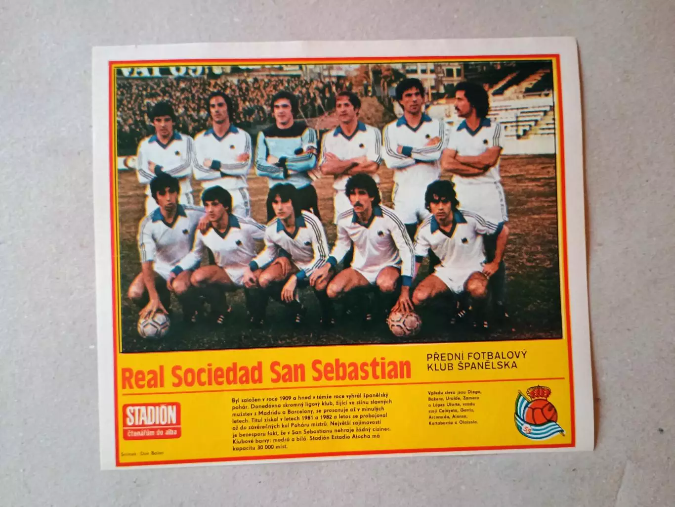 Плакат из журнала ,,Stadion- San Sebastian 6