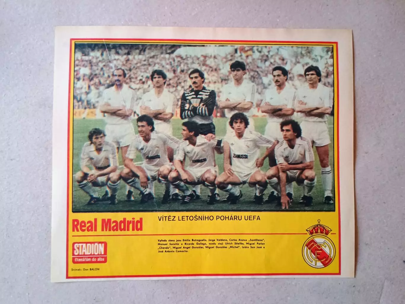 Плакат из журнала ,,Stadion- Real Madrid
