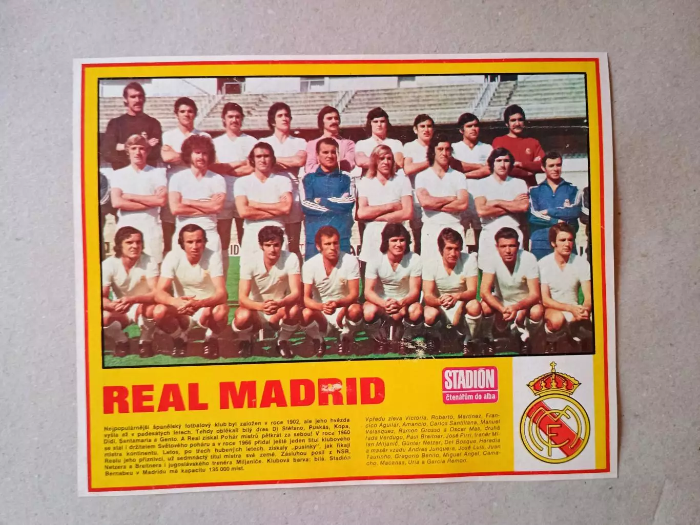 Плакат из журнала ,,Stadion- Real Madrid 3