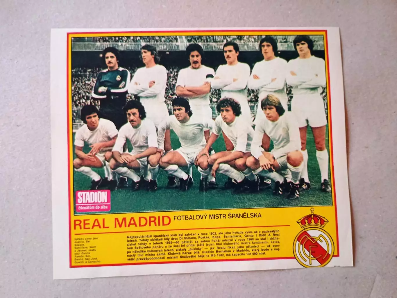 Плакат из журнала ,,Stadion- Real Madrid 5