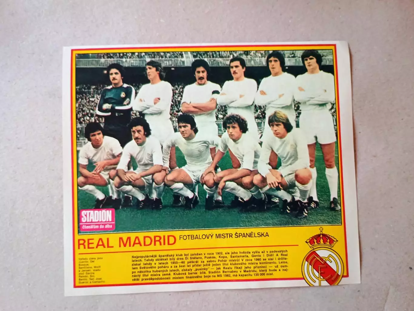 Плакат из журнала ,,Stadion- Real Madrid 6