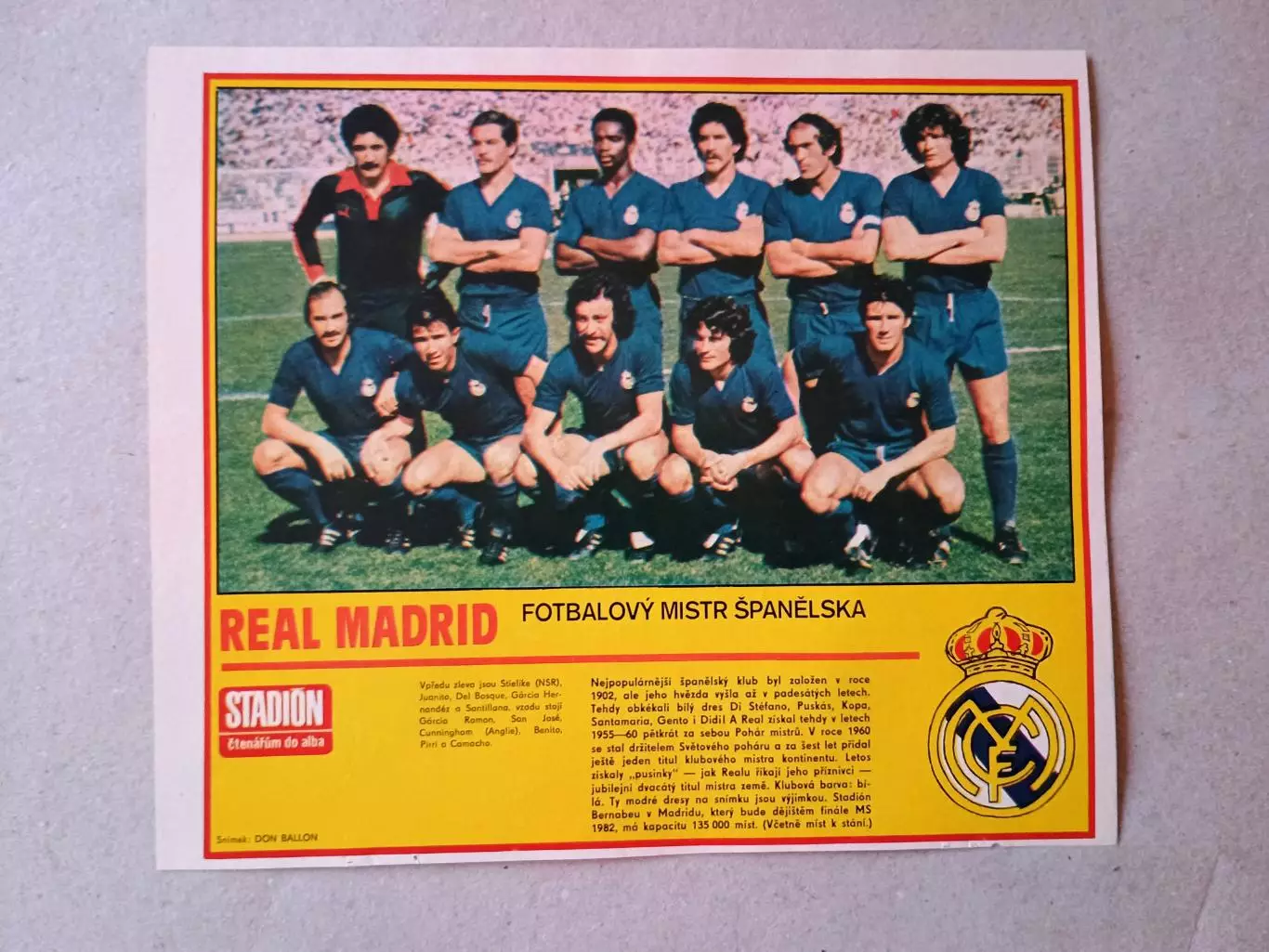 Плакат из журнала ,,Stadion- Real Madrid 14