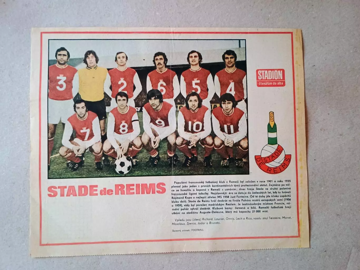 Плакат из журнала ,,Stadion- Stade de Reims 2