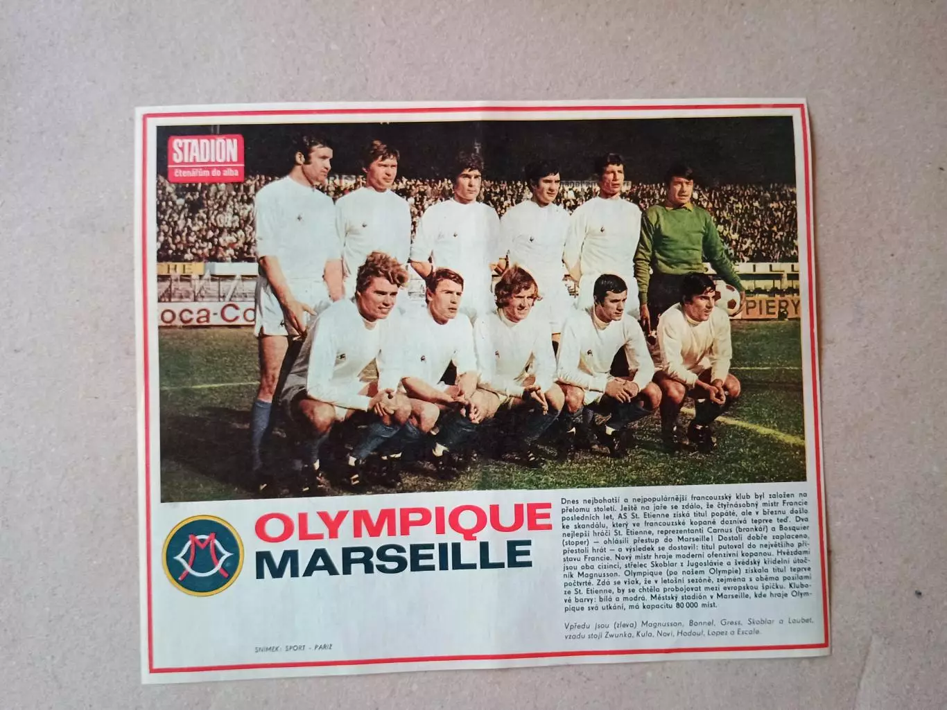 Плакат из журнала ,,Stadion- Marseille 4