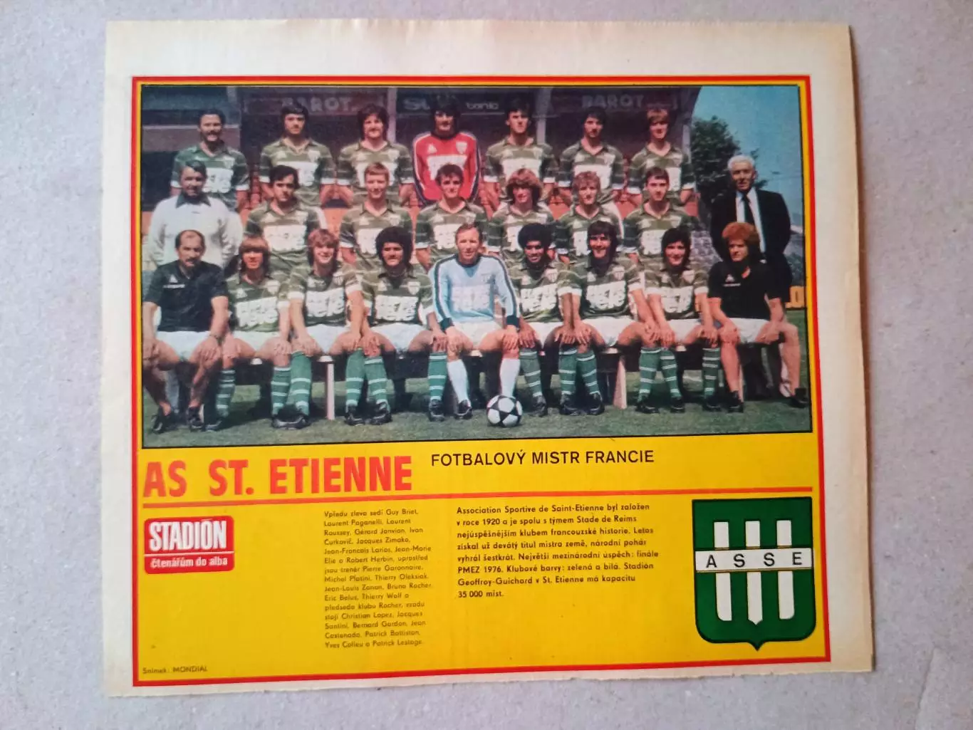 Плакат из журнала ,,Stadion- St. Etienne 6