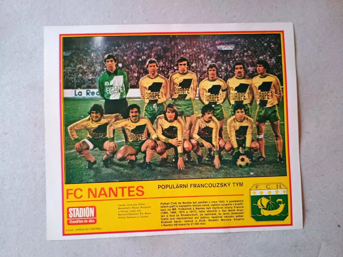 Плакат из журнала ,,Stadion- Nantes 5