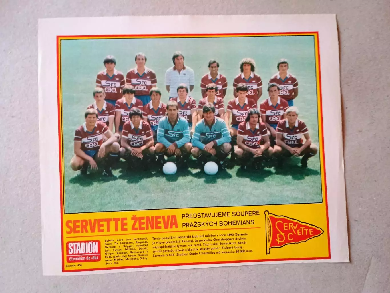 Плакат из журнала ,,Stadion- Servette 5
