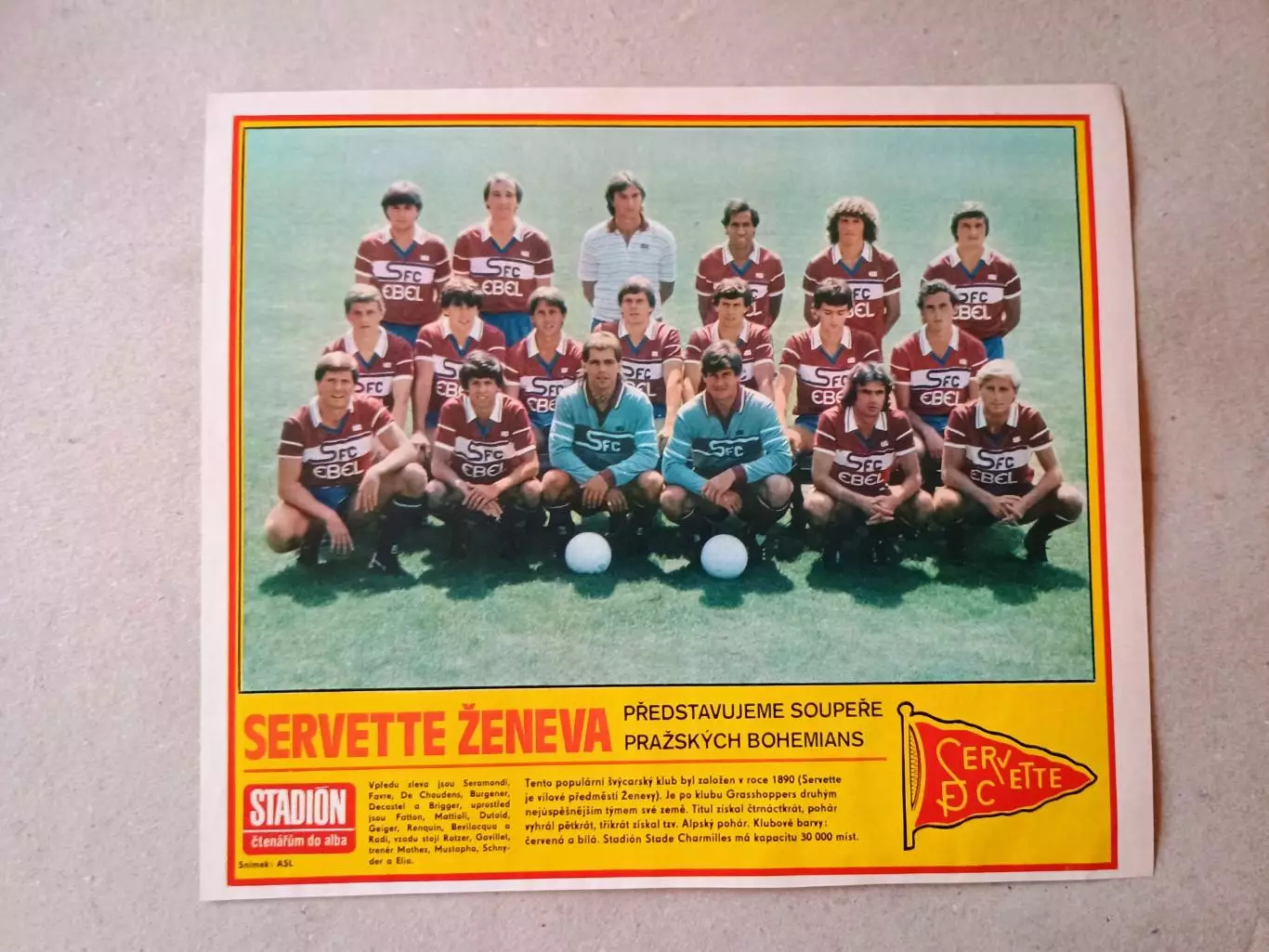 Плакат из журнала ,,Stadion- Servette 6