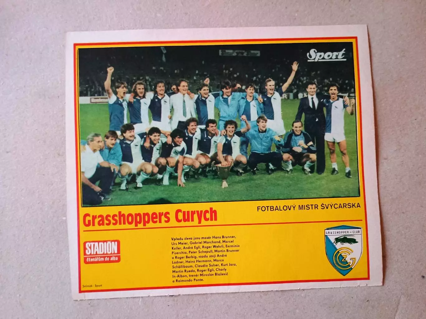 Плакат из журнала ,,Stadion- Grasshoppers 5