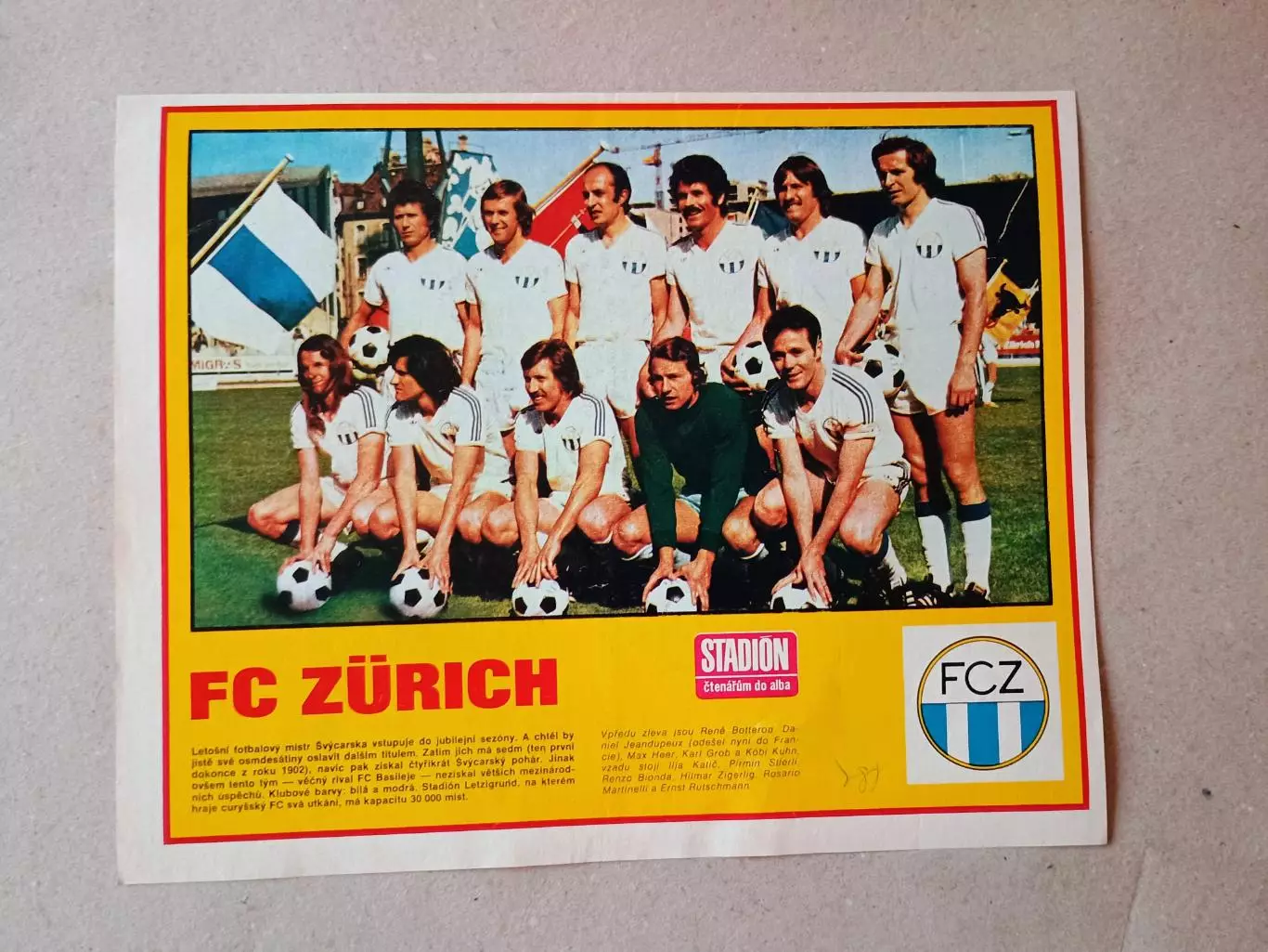 Плакат из журнала ,,Stadion- Zurich 4