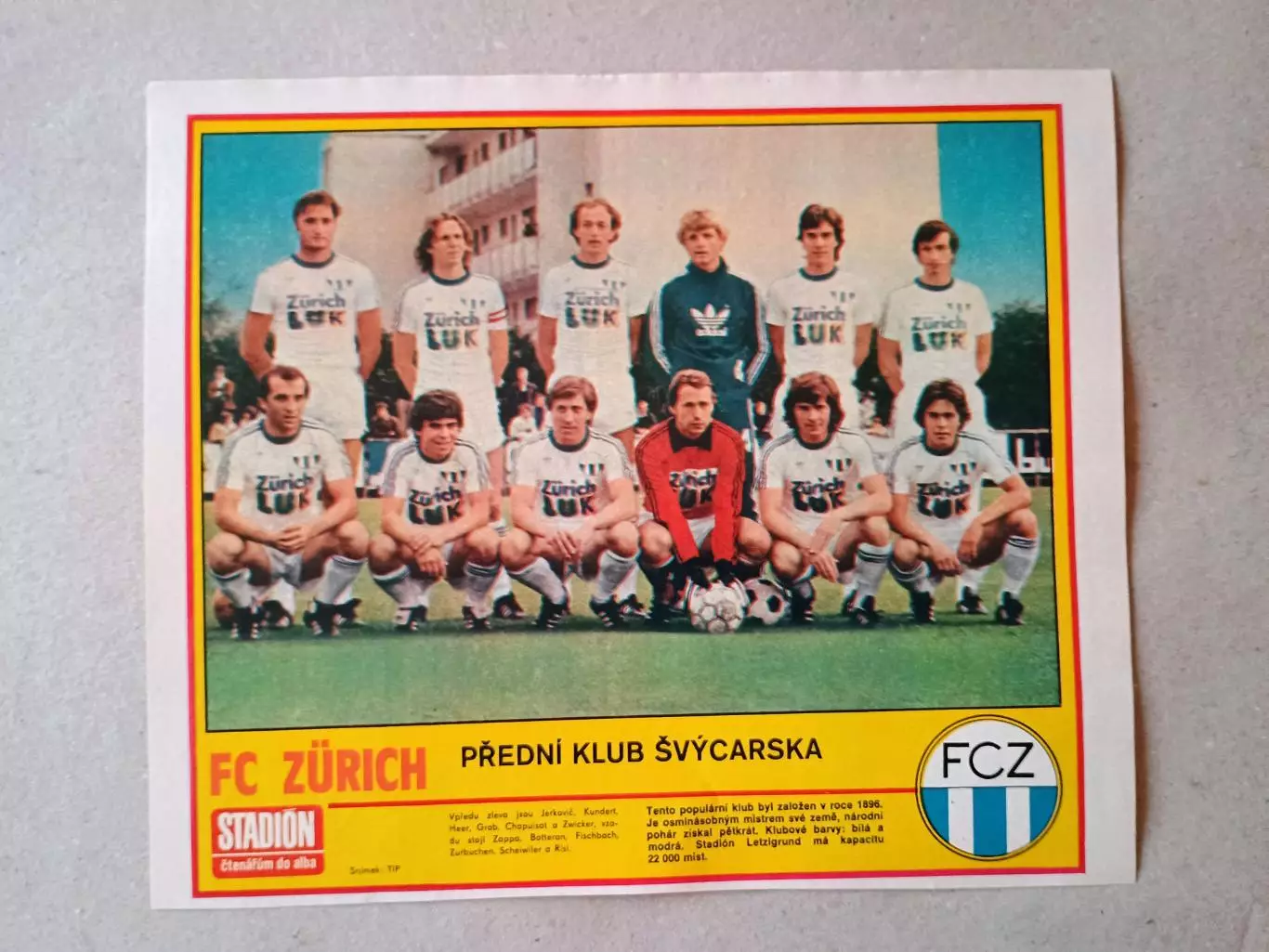 Плакат из журнала ,,Stadion- Zurich 8