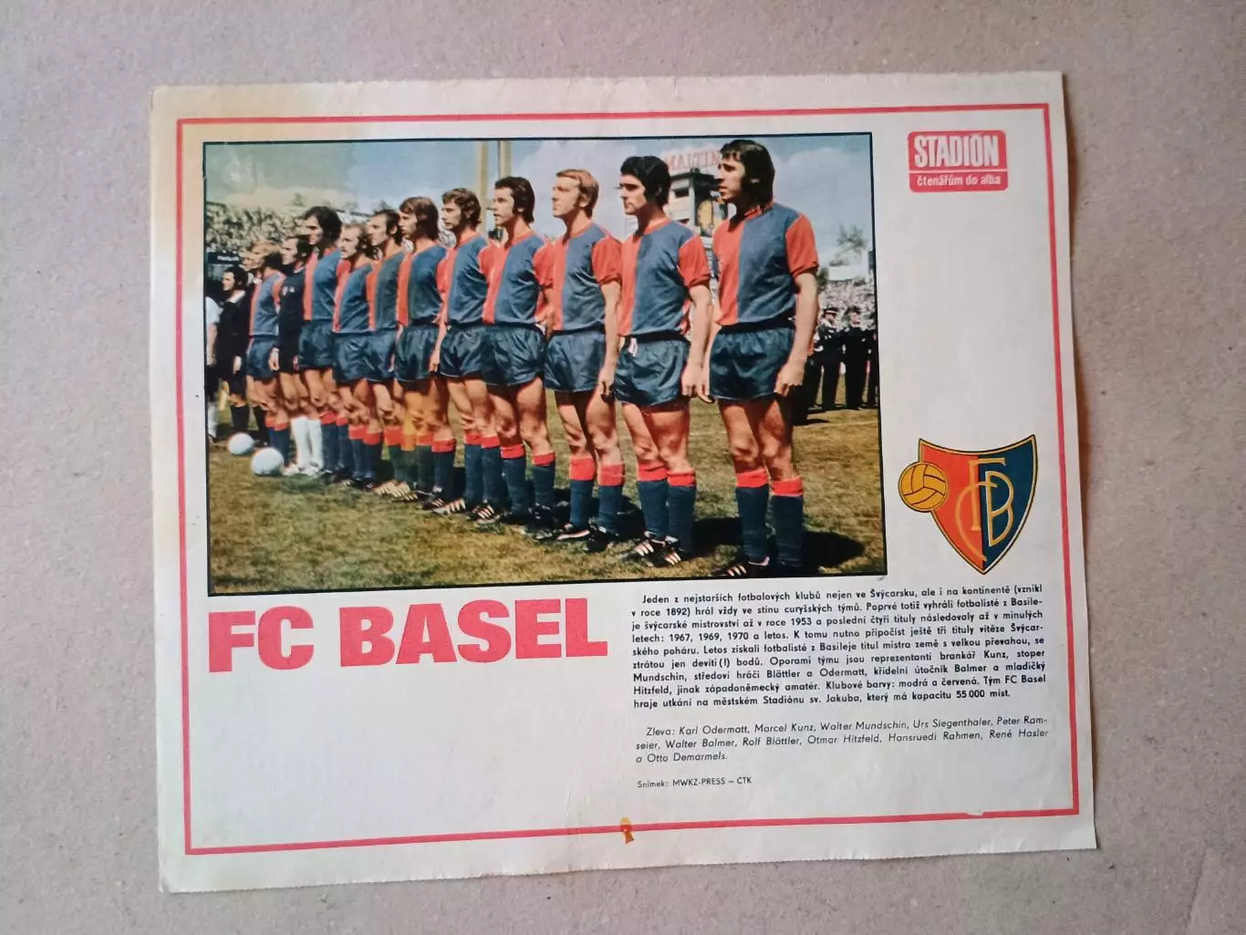 Плакат из журнала ,,Stadion- Basel 3