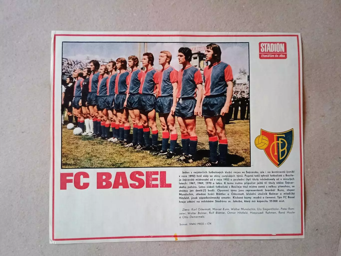 Плакат из журнала ,,Stadion- Basel 4