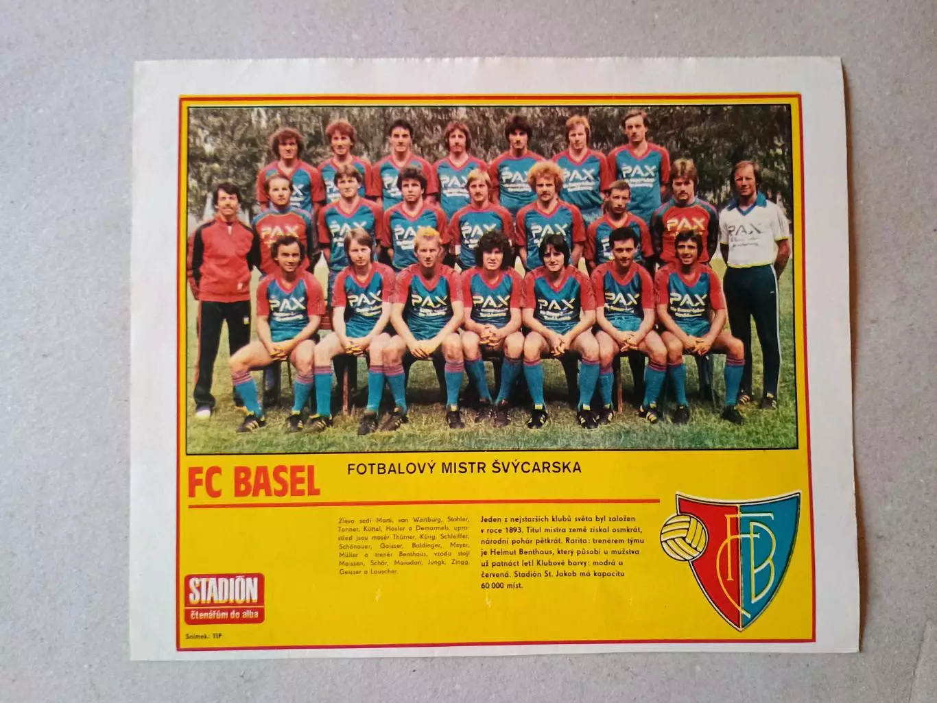Плакат из журнала ,,Stadion- Basel 5