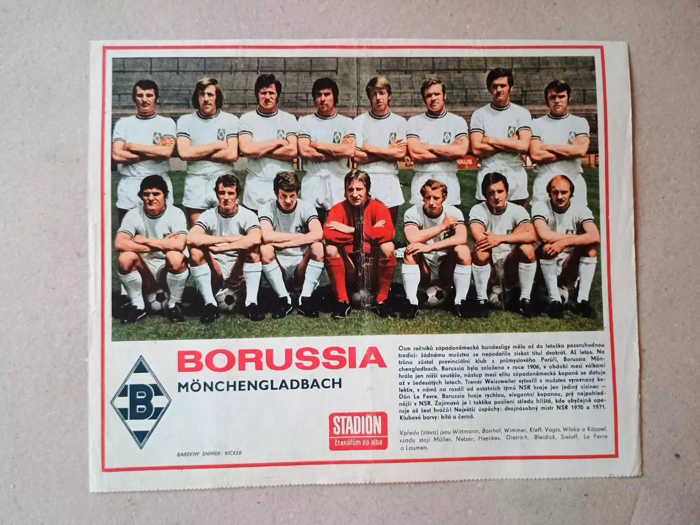 Плакат из журнала ,,Stadion- Monchengladbach 3